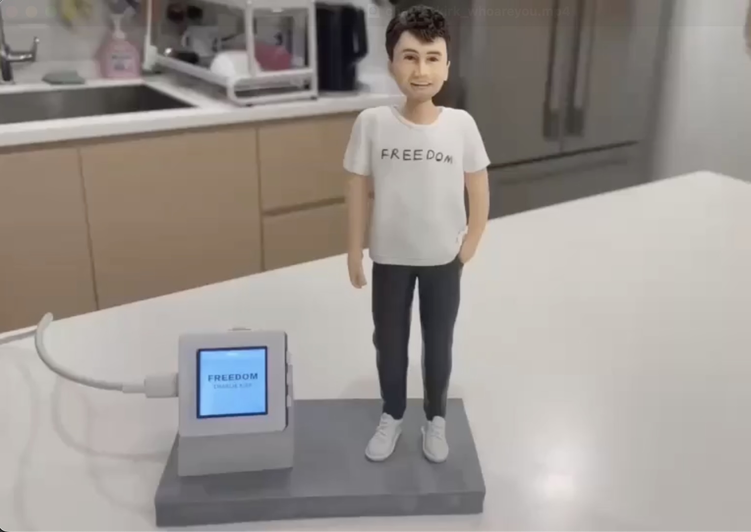 Charlie Kirk statue side view